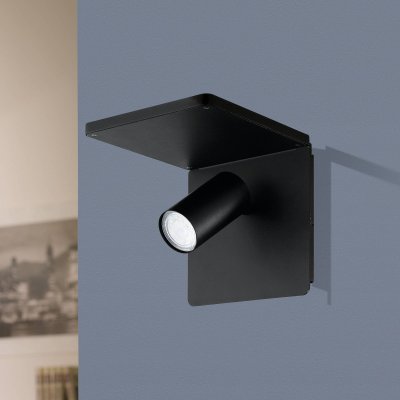 EGLO  Spot mural LED Ciglie noir, fonction chargeur QI