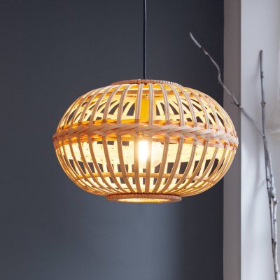 EGLO  Suspension Amsfield en bambou, forme ovale