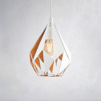 EGLO  Suspension Carlton 1 blanche-dor&eacute;e, &Oslash; 20,5&nbsp;cm