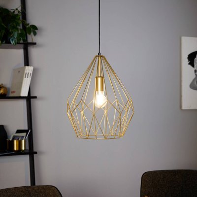 EGLO  Suspension Carlton abat-jour cage, dor&eacute;e &Oslash; 31&nbsp;cm