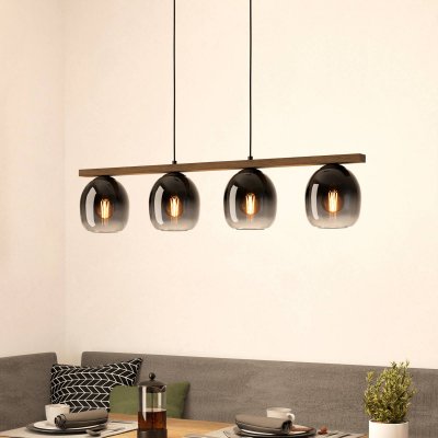 EGLO  Suspension Filago, quatre abat-jour en verre fum&eacute;