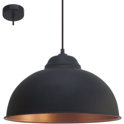 EGLO  - Suspension truro 2 noir, cuivre, E27 max. 1X60W