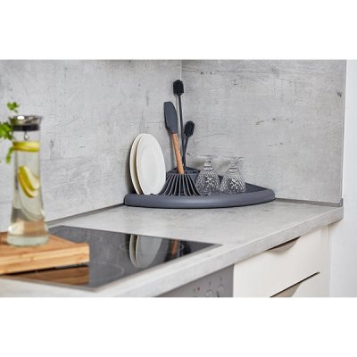 WENKO Egouttoir d'angle  tara en plastique gris