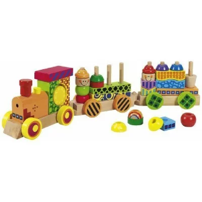EICHHORN  - 100002236 - train musical color&eacute; avec fonction son et lumi&egrave;re - 28 pi&egrave;ces - 59 cm