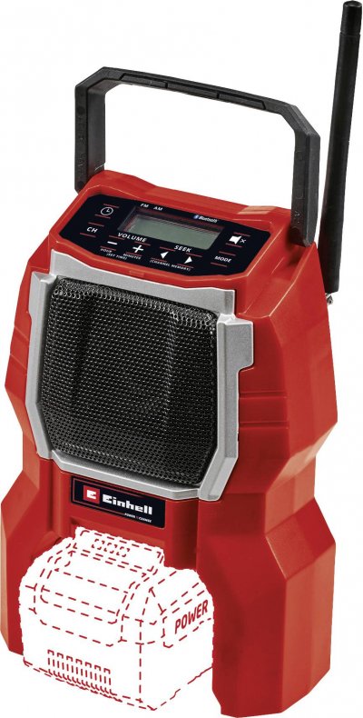 EINHELL  TC-RA 18 Li BT - Solo Radio de chantier FM Bluetooth rouge