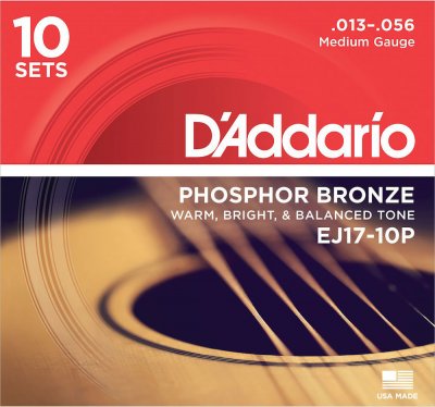 D ADDARIO AND CO Ej17-10p Phosphor Bronze Medium 13-56