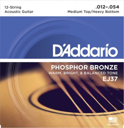 D ADDARIO AND CO EJ37 Medium 12-54 - Jeu de Cordes guitare acoustique 12 cordes