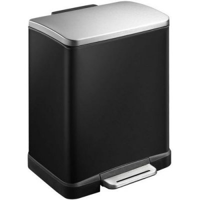 EKO  E-Cube Poubelle &agrave; P&eacute;dale M&eacute;tal Noir 32 x 36,6 x 44,5 cm 20 litres