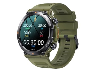 AVIZAR Eko Eko Montre Connect&eacute;e Tactile Sport 5.0 avec Auto-&eacute;clairage Intelligent et Anti-vol Kaki