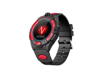 EKO  Montre Connect&eacute;e 4G GPS Cam&eacute;ra Waterproof IPX7 avec Boussole Noir / Rouge