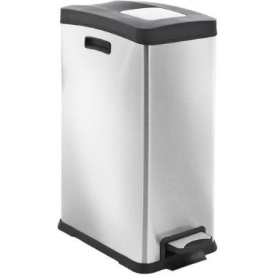 EKO  Poubelle &agrave; p&eacute;dales en acier inoxydable mat 30&nbsp;litres