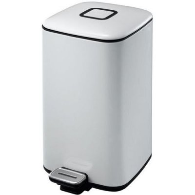 EKO  Regent Poubelle &agrave; P&eacute;dale M&eacute;tal Blanc 24 x 32,8 x 40,5 cm 12 litres