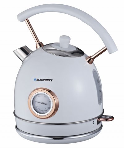 BLAUPUNKT EKS802WH-inox Bouilloire sans fil, protection contre la surchauffe, sans BPA blanc