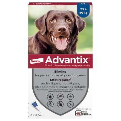 ADVANTIX Elanco  - Antiparasitaire Externe Grand Chien, 6 pipettes