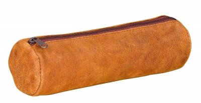  Elba 400033035 Trousse forme rond en cuir 22 x diam&egrave;tre 6 cm Vintage