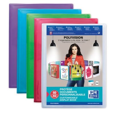 ELBA   prot&egrave;ge-documents polyvision, 40 pochettes, assorti noir