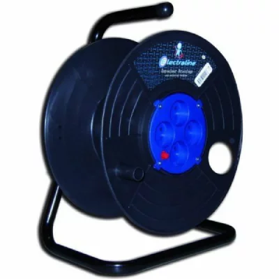 ELECTRALINE  2085912UI Enrouleur Bricolage VIDE (capacit&eacute; 50m)