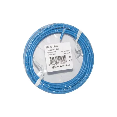 ELECTRALINE  60101025B Couronne de C&acirc;ble H07 V-U 1X2,5 10M, Bleu