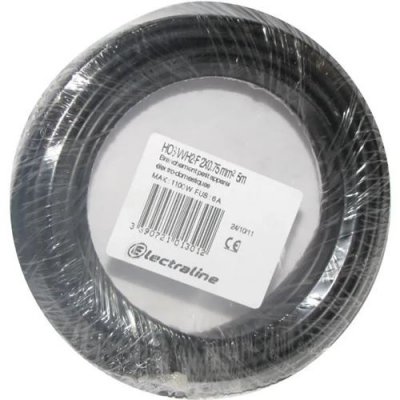 ELECTRALINE  60113023D Couronne de C&acirc;ble H03 VVH2-F 2X0,75 5M, Noir