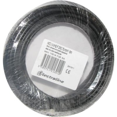 ELECTRALINE  60113025D Couronne de C&acirc;ble H03 VVH2-F 2X0,75 10M, Noir