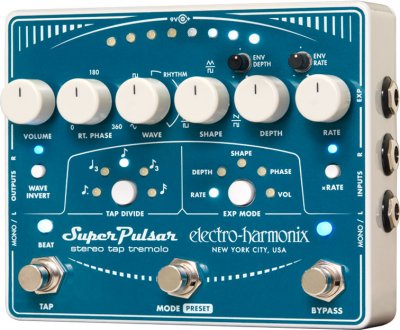 ELECTRO HARMONIX  Super Pulsar p&eacute;dale de tap tremolo st&eacute;r&eacute;o