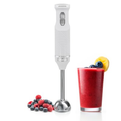 BRIEBE Elegance Mixeur Plongeant, Pied M&eacute;langeur Amovible, Lames en Acier Inoxydable HB1173WHT Blanc