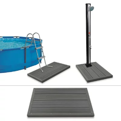 VIDAXL El&eacute;ment de plancher pour douche solaire/&eacute;chelle de piscine WPC