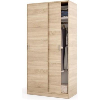 ELENA Armoire de chambre style contemporain d&eacute;cor chene canadien - L 100 cm