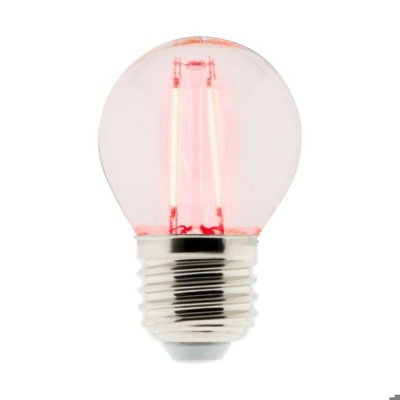 ZENITECH Elexity - Ampoule LED D&eacute;co filament rouge 3W E27 Sph&eacute;rique