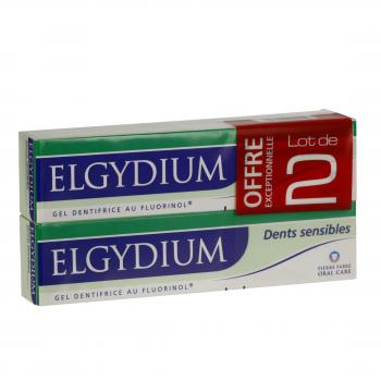 ELGYDIUM  Sensitive Dentifrice Dents Sensibles Lot de 2 x 75ml