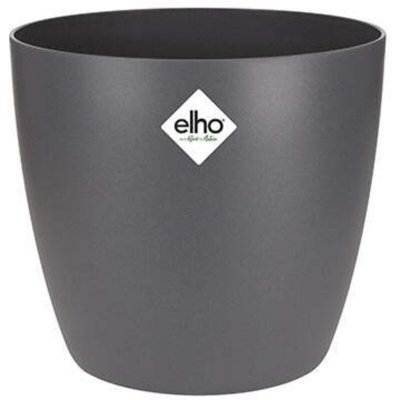 ELHO  Brussels Rond 25 - Pot De Fleurs pour Int&eacute;rieur - &Oslash; 24.3 x H 23.2 cm - Noir/Anthracite