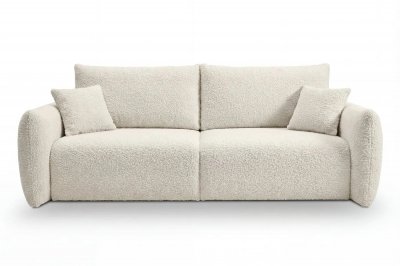 CASANOVA PARIS Elio - Canap&eacute; Convertible Tissu Bouclette 3 Places Beige