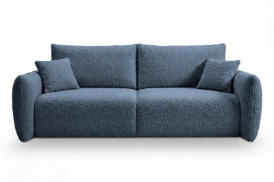 CASANOVA PARIS Elio - Canap&eacute; Convertible Tissu Bouclette 3 Places Bleu