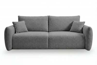 CASANOVA PARIS Elio - Canap&eacute; Convertible Tissu Bouclette 3 Places Gris