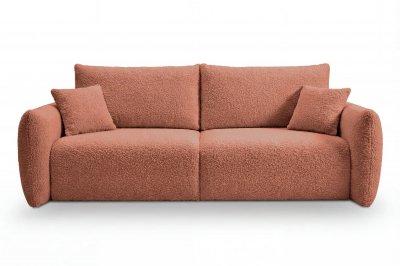 CASANOVA PARIS Elio - Canap&eacute; Convertible Tissu Bouclette 3 Places Terracotta