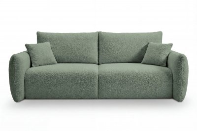 CASANOVA PARIS Elio - Canap&eacute; Convertible Tissu Bouclette 3 Places Vert