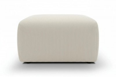 CASANOVA PARIS Elio - Pouf En Petit Velours C&ocirc;tel&eacute; Beige 74x74x41