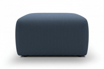 CASANOVA PARIS Elio - Pouf En Petit Velours C&ocirc;tel&eacute; Bleu 74x74x41