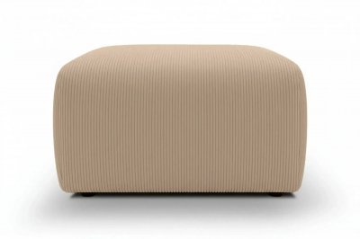 CASANOVA PARIS Elio - Pouf En Petit Velours C&ocirc;tel&eacute; Caf&eacute; 74x74x41