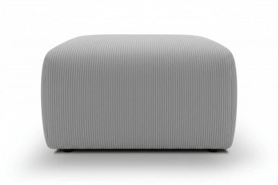 CASANOVA PARIS Elio - Pouf En Petit Velours C&ocirc;tel&eacute; Gris Clair 74x74x41