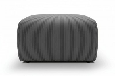 CASANOVA PARIS Elio - Pouf En Petit Velours C&ocirc;tel&eacute; Gris Fonc&eacute; 74x74x41
