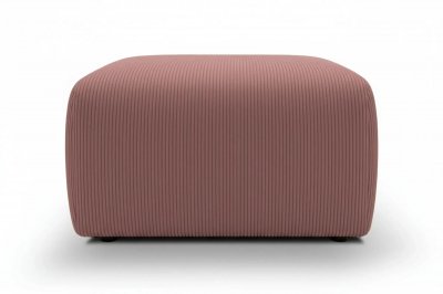 CASANOVA PARIS Elio - Pouf En Petit Velours C&ocirc;tel&eacute; Rose 74x74x41