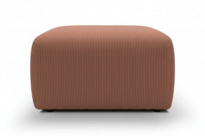 CASANOVA PARIS Elio - Pouf En Petit Velours C&ocirc;tel&eacute; Terracotta 74x74x41