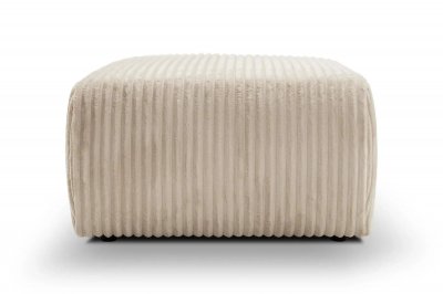 CASANOVA PARIS Elio - Pouf En Velours C&ocirc;tel&eacute; Beige 74x74x41