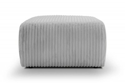 CASANOVA PARIS Elio - Pouf En Velours C&ocirc;tel&eacute; Gris Clair 74x74x41