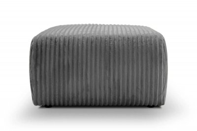 CASANOVA PARIS Elio - Pouf En Velours C&ocirc;tel&eacute; Gris Fonc&eacute; 74x74x41