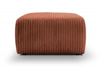 CASANOVA PARIS Elio - Pouf En Velours C&ocirc;tel&eacute; Terracotta 74x74x41