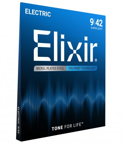 ELIXIR  12000 Polyweb Super Light 9-42 Cordes Pour Guitare &Eacute;lectrique
