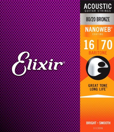 ELIXIR  Bariton 11306 - Jeu De Cordes Guitare Acoustique 16-70