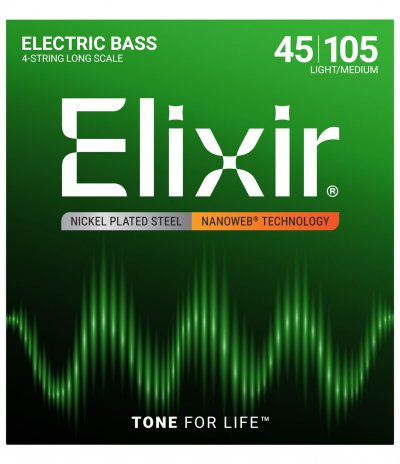 ELIXIR  Nanoweb 14077 - Jeu De Cordes Guitare Basse M 45-105